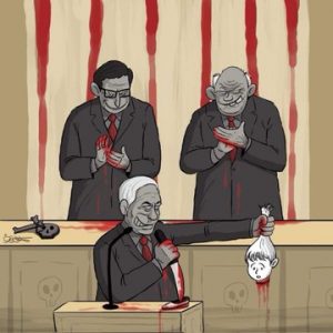 كاريكاتير… أمريكا تصفق لقتل الفلسطينيين