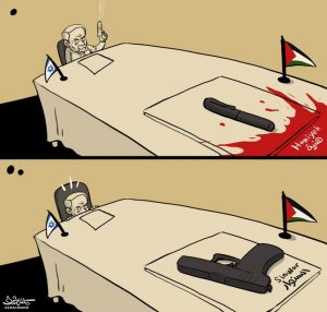 كاريكاتير… يلخص بدقة ما حدث للكيان بمجيء السنوار خلفاً للشهيد هنية