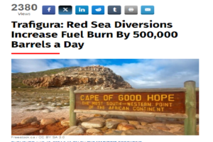 “ترافيجورا”: تحويلات البحر الأحمر تزيد من استهلاك الوقود بنحو 500 ألف برميل يوميا