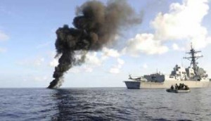 بوارج القوات اليمنية تعصف بقوة الردع الأمريكية في باب المندب