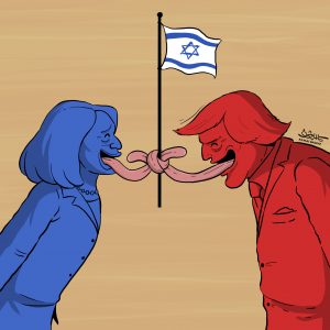 فضيحة #ترامب و #كامالا_هاريس (كاريكاتير)