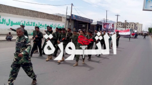 مسير شعبي وعسكري في مديرية بني الحارث نصرة لغزة وابتهاجاً بقدوم ذكرى المولد النبوي الشريف