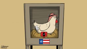 بعد بحث دقيق تم التعرف على هوية الدجاج الذي أصابته صواريخ #حزب_الله !