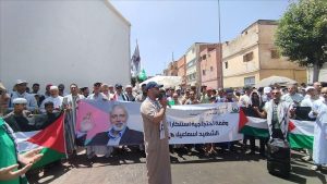 dacc50f1f42 آلاف المغاربة يتظاهرون تنديدا باغتيال القائد هنية