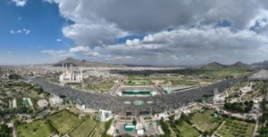 شاهد… طوفان بشري غير مسبوق في أمانة العاصمة احتفاء بالمولد النبوي الشريف