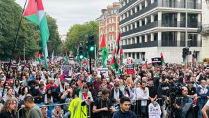 مظاهرة ضخمة في قلب لندن رفضا لاستمرار الجرائم الصهيونية