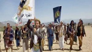 عرض شعبي لقوات التعبئة في شهارة بعمران احتفاءً بالعيد العاشر لثورة 21 سبتمبر