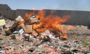 مكافحة المخدرات بعمران تتلف أكثر من مليون و364 ألف حبة مخدر