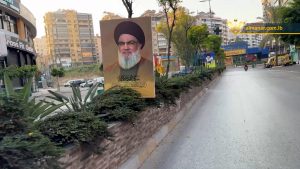 صور الأمين العام لحزب الله تزين #الضاحية_الجنوبية لبيروت وطريق المطار