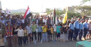 أبناء القبيطة بلحج يحتشدون نصرة لغزة والجهوزية لمواجهة أي تصعيد