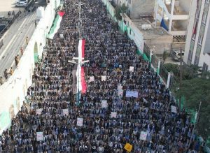 حجة… تشهد 112 ساحة في مسيرة “ثابتون مع غزة .. بلا كلل ولا ملل ولا تردد”.
