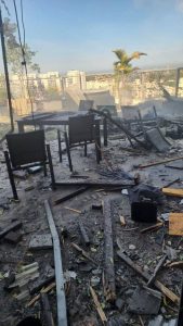 جانب مما أحدثه طائرة “يافا” بعد ضربها للهدف الحساس في أسدود “صور”