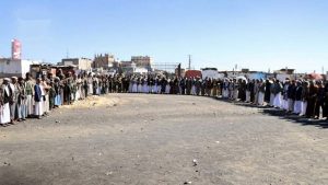 وقفة بمديرية همدان تضامناً مع الشعب الفلسطيني