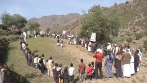 IMG-20250109-WA0003 وقفة ومسير في مديرية الجبين بريمة نصرة لغزة وإعلان الجهوزية لأي تصعيد