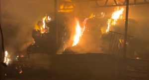 666260572543f2a62d23a4f49c1fc181 مستوطنون يحرقون خياما ويهاجمون مركبات بالحجارة في المنيا ببيت لحم