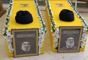 شاهد ـ لحظة إنزال نعش شهيد الإسلام والإنسانية السيد حسن نصر الله على أكف المحبين والمشيعين ..