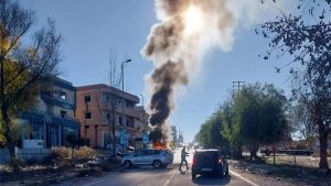 غارة صهيونية جنوب لبنان استشهاد لبنانيين اثر قصف العدو لسيارة في اقليم التفاح وتفجير عدة منازل جنوب البلاد