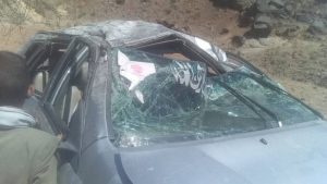 السيارة إصابة 3 طلاب جراء حادث مروري أثناء توجههم لأداء الاختبارات في ذمار