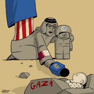 كاريكاتير .. الوضع الحقيقي لقناة “الجزيرة” في غزة
