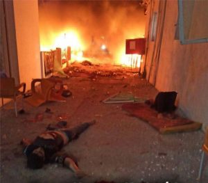 طائرات العدو تدمر مبنى الاستقبال والطوارئ لمستشفى المعمداني