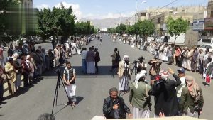 IMG-20250430-WA0013 وقفة قبلية مسلحة في السبعين لإعلان إعلاناً لوثيقة الشرف القبلي ومواجهة العدوان الأمريكي