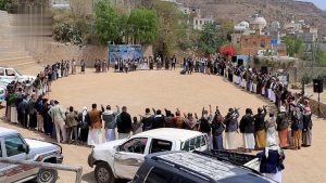 وقفة قبلية في جبلة تأكيداً على دعم غزة ومواجهة العدوان الأمريكي