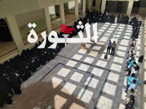 IMG_20250428_172414_580 وقفات احتجاجية بجامعة الحديدة تنديدًا بالجرائم الأمريكية ودعمًا لغزة