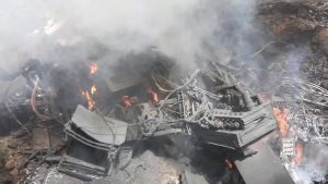 مشاهد حطام الطائرة الأمريكية MQ_9 التي تم إسقاطها في أجواء محافظة صنعاء بصاروخ أرض-جو محلي الصنع – 19 أبريل 2025م