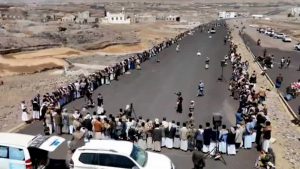 وقفات قبلية في عدد من مديريات عمران إعلاناً للنكف والنفير العام لمواجهة العدوان