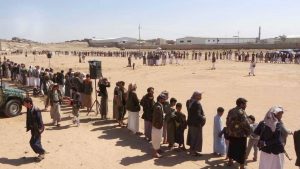 IMG-20250501-WA0013 وقفة قبلية مسلحة في بني الحارث إعلاناً للنفير العام وتدشينا لوثيقة الشرف القبلي