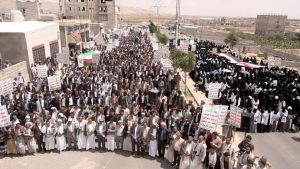 17538898061720 طلاب جامعة عمران يحتشدون تنديدا بجريمة الإبادة والتجويع في غزة