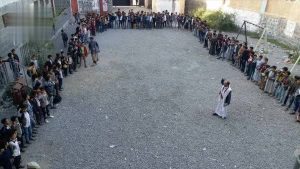 الثورة 8 وقفات طلابية تضامنية في حجة مع الشعب الفلسطيني