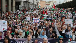 المغرب مظاهرة بالمغرب رفضا لتهجير وتجويع فلسطينيي غزة