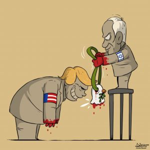 كاريكاتير .. المجرم الصهيوني يكرم المجرم الصليبي بجائزة قتل أطفال غزة !