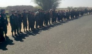 مسير طلابي في مديرية ماهلية بمأرب نصرة لغزة وتنديداً بجرائم الإبادة والتجويع