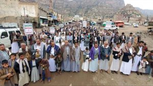 احتشاد جماهيري في 94 مسيرة بالمحويت تنديداً بحرب الإبادة وتجويع الشعب الفلسطيني