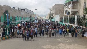 مسيرات في حجة تنديداً بجرائم الإبادة الصهيونية في غزة