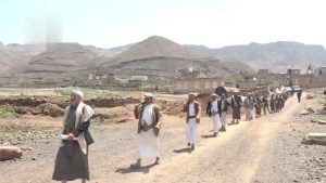 مسير راجل لمنتسبي قوات التعبئة في الطيال  تأكيدًا للجهوزية ونصرة لغزة