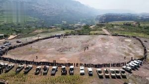 لقاء قبلي مسلح في المحويت إعلاناً للنفير العام ونصرة لغزة