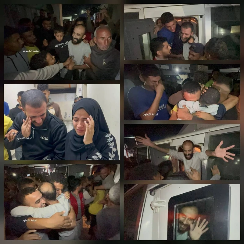 وصول أربعة أسرى محررين إلى مستشفى شهداء الأقصى بعد الإفراج عنهم من سجون الاحتلال