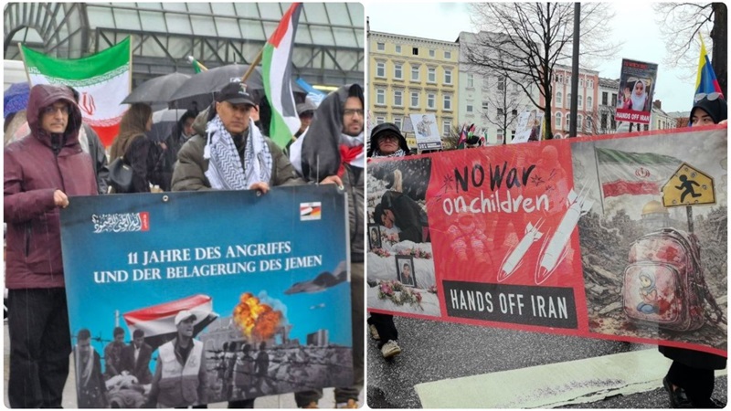 مظاهرة هامبورغ تحمل دول التحالف المسؤولية القانونية عن دمار اليمن