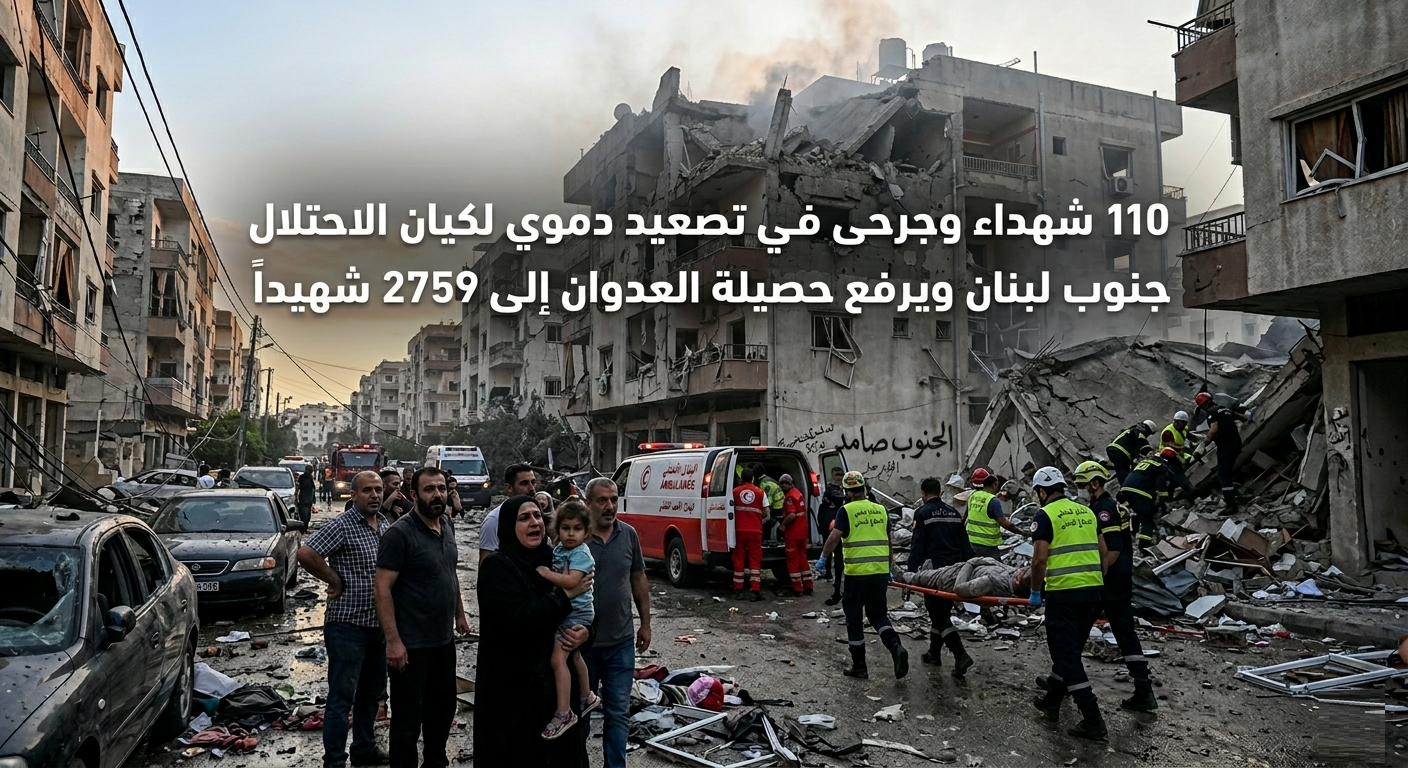 أكثر من 110 شهداء وجرحى في تصعيد صهيوني دموي يستبيح جنوب لبنان ويرفع حصيلة العدوان إلى 2759 شهيداً