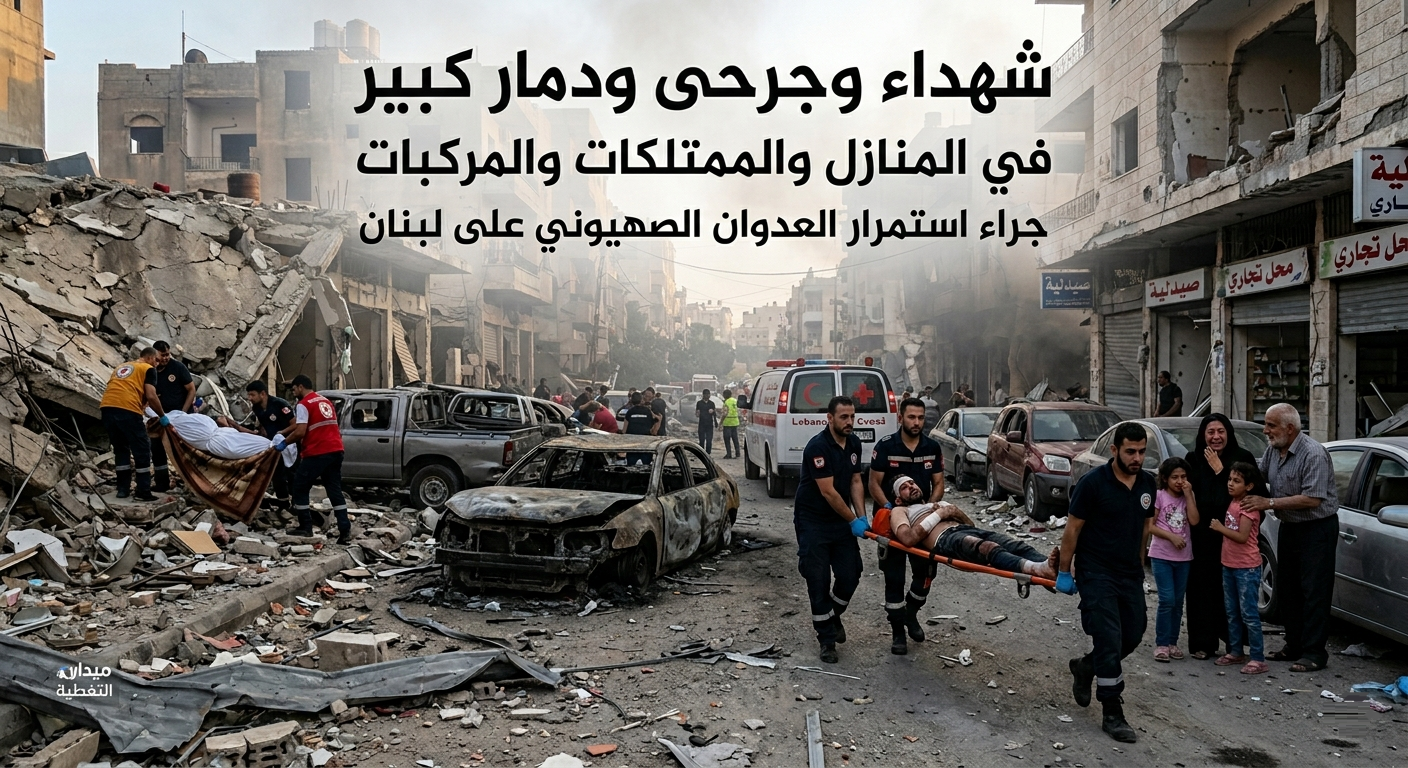 شهداء وجرحى ودمار كبير في المنازل والممتلكات والمركبات جراء استمرار العدوان الصهيوني على لبنان