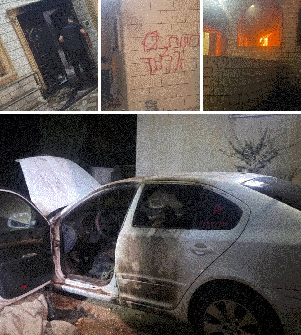 مستوطنون يضرمون النار في منزلين ومسجد ويخربون ممتلكات في مسافر يطا جنوب الخليل