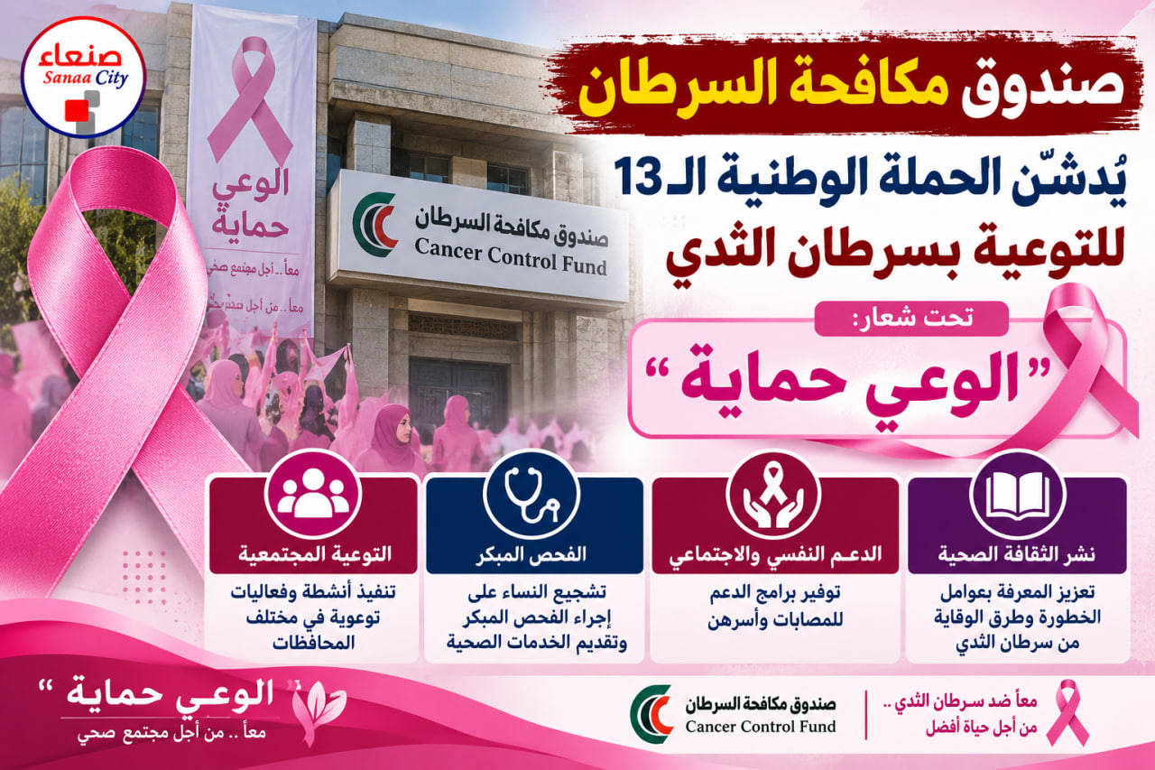 صندوق مكافحة السرطان يُدشّن الحملة الوطنية الـ13 للتوعية بسرطان الثدي تحت شعار “الوعي حماية”