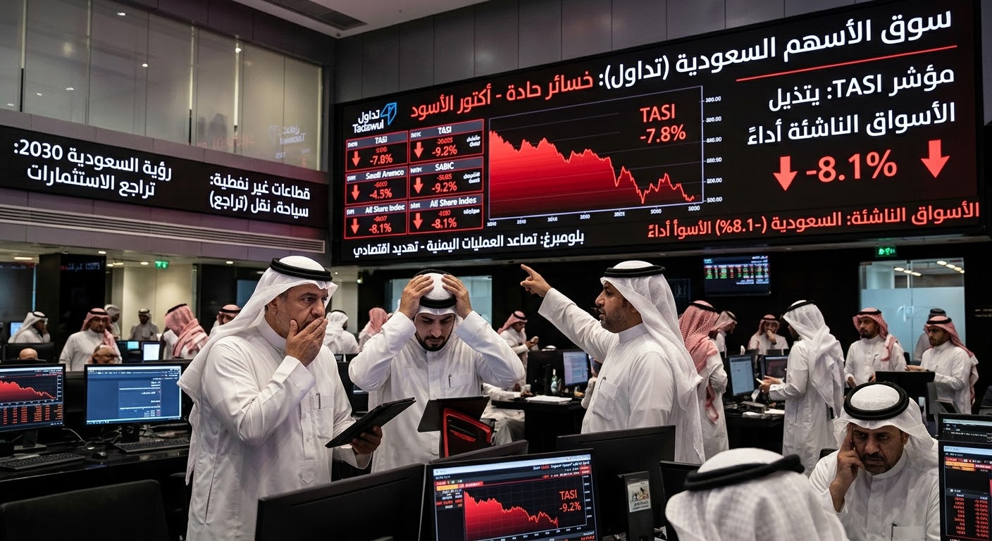 الأسهم السعودية تتكبد خسائر فادحة وتتصدر الأسواق الناشئة الأسوأ أداءً بفعل الهجمات الصاروخية